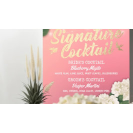 Weddenschap Drink cocktail Menu Hydrangeas Poster