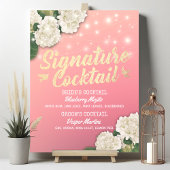 Weddenschap Drink cocktail Menu Hydrangeas Poster