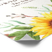 Weddenschap Drink Rustic Boho Sunflower Poster (Hoek)