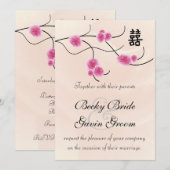 Weddenschap Dubbelgeluk Cherry Blossom Kaart (Voorkant / Achterkant)