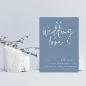 Weddenschap: Dusty Blue en White Modern Wedding Kaart