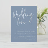 Weddenschap: Dusty Blue en White Modern Wedding Kaart (Staand voorkant)