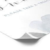 Weddenschap Dusty Blue Waterverf Love is Sweet Sig Poster (Hoek)