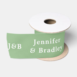 Weddenschap Eenvoudig monogram Elegant Name Persoo Satijnen Lint
