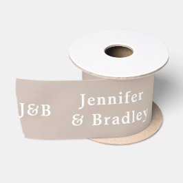Weddenschap Eenvoudig monogram Elegant Name Persoo Satijnen Lint