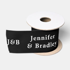 Weddenschap Eenvoudig monogram Elegant Name Persoo Satijnen Lint