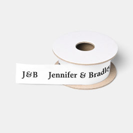 Weddenschap Eenvoudig monogram Elegant Name Persoo Satijnen Lint