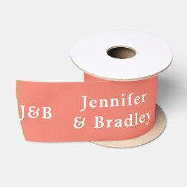 Weddenschap Eenvoudig monogram Elegant Name Persoo Satijnen Lint