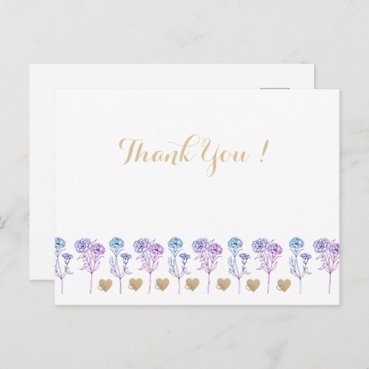 Weddenschap Eenvoudige en elegante anjers Briefkaart (Voorkant / Achterkant)