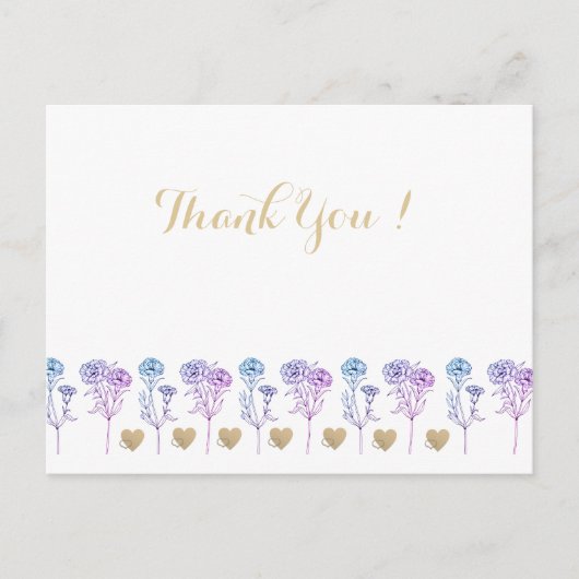 Weddenschap Eenvoudige en elegante anjers Briefkaart (Voorkant)