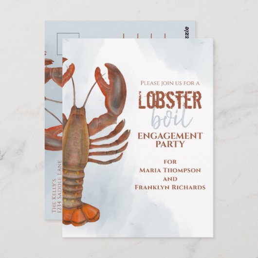 Weddenschap Eenvoudige lobster Briefkaart (Voorkant / Achterkant)