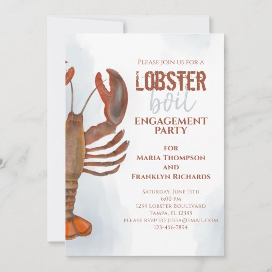 Weddenschap Eenvoudige lobster Kaart (Voorkant)