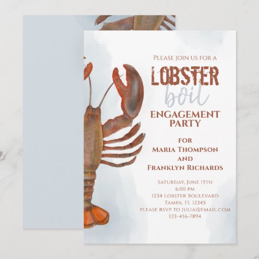 Weddenschap Eenvoudige lobster Kaart (Voorkant / Achterkant)