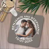 Weddenschap Eerste Kerstfeest Foto Aangepaste naam Sleutelhanger