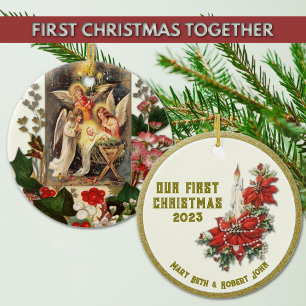 Weddenschap Eerste Kerstkerst Katholieke Keramisch Keramisch Ornament