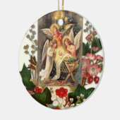 Weddenschap Eerste Kerstkerst Katholieke Keramisch Ornament (Links)