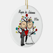 Weddenschap Eerste Kerstmis Gepersonaliseerd Ornam Keramisch Ornament (Rechts)