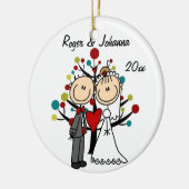 Weddenschap Eerste Kerstmis Gepersonaliseerd Ornam Keramisch Ornament (Links)