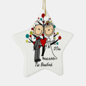 Weddenschap Eerste Kerstmis Gepersonaliseerd Ornam Keramisch Ornament (Rechts)