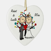 Weddenschap Eerste Kerstmis Gepersonaliseerd Ornam Keramisch Ornament (Rechts)