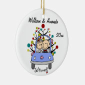 Weddenschap Eerste Kerstmis Gepersonaliseerde vers Keramisch Ornament (Rechts)