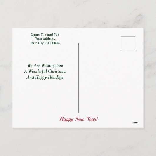 Weddenschap Eerste Kerstmis Onze foto Feestdagenkaart (Achterkant)