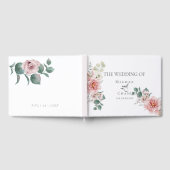 Weddenschap | Elegant Baby roze bloemen Gastenboek (Volledig)