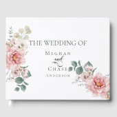 Weddenschap | Elegant Baby roze bloemen Gastenboek (Voorkant)