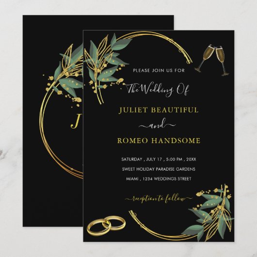 Weddenschap - Elegant Black Gold Design (Voorkant / Achterkant)