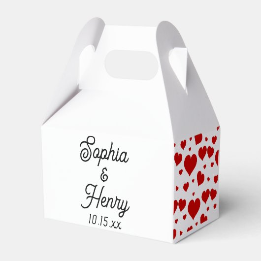 Weddenschap Elegant Black Script Typography Heart Bedankdoosjes (Achterkant)