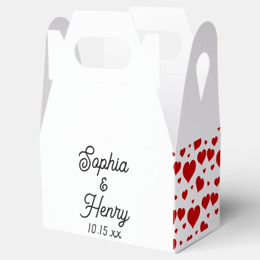 Weddenschap Elegant Black Script Typography Heart Bedankdoosjes (Geopend)