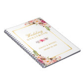 Weddenschap - Elegant Chic Gold Pink Floral Notitieboek (Rechterzijde)