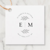 Weddenschap Elegant Chic Modern Simple Chic Monogr Bedankjes Labels (Voorkant)