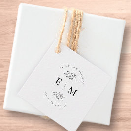 Weddenschap Elegant Chic Modern Simple Chic Monogr Bedankjes Labels