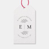 Weddenschap Elegant Chic Modern Simple Chic Monogr Cadeaulabel (Voorkant)