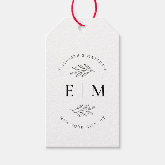 Weddenschap Elegant Chic Modern Simple Chic Monogr Cadeaulabel (Voorkant)