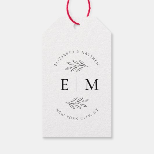 Weddenschap Elegant Chic Modern Simple Chic Monogr Cadeaulabel (Achterkant)