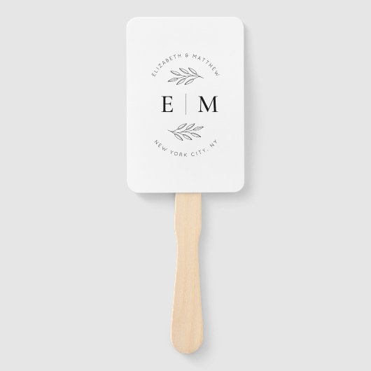 Weddenschap Elegant Chic Modern Simple Chic Monogr Handwaaier (Voorkant)