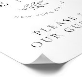 Weddenschap Elegant Chic Modern Simple Chic Monogr Poster (Hoek)