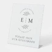 Weddenschap Elegant Chic Modern Simple Chic Monogr Reclamebord Met Voetstuk (Voorkant)
