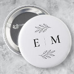 Weddenschap Elegant Chic Modern Simple Chic Monogr Ronde Button 5,7 Cm<br><div class="desc">Bestaat uit eenvoudige rechte lijnbeklede lijsten met klassiek krullend manuscript en serif typografie. Deze elementen zijn eenvoudig,  tijdloos en klassiek. Dit is ontworpen door White Paper Birch Co. exclusief voor Zazzle. Hier te vinden op: http://www.zazzle.com/store/whitepaperbirch</div>