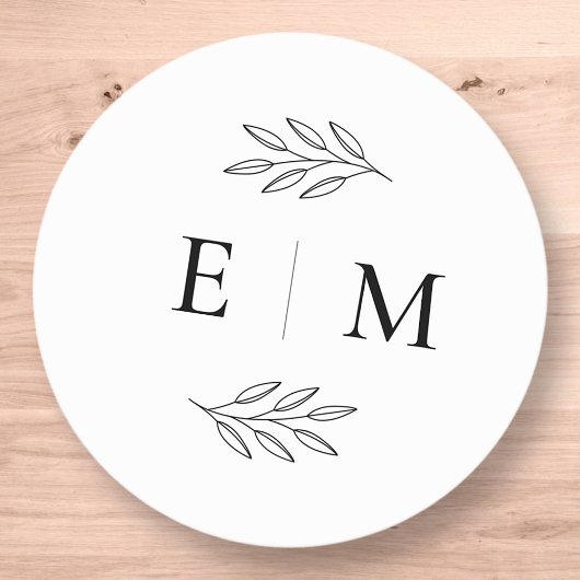 Weddenschap Elegant Chic Modern Simple Chic Monogr Ronde Sticker