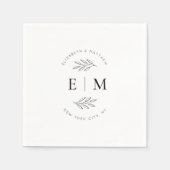 Weddenschap Elegant Chic Modern Simple Chic Monogr Servet (Voorkant)