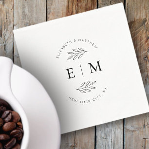 Weddenschap Elegant Chic Modern Simple Chic Monogr Servet