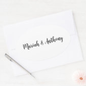 Weddenschap Elegant Creative Classical Black White Ovale Sticker (Envelop)