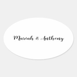Weddenschap Elegant Creative Classical Black White Ovale Sticker