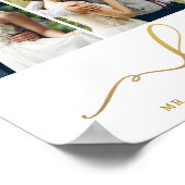 Weddenschap Elegant Gold Script 3 Foto Poster (Hoek)