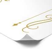 Weddenschap | Elegant Gold Swirl-kalligrafie Poster (Hoek)