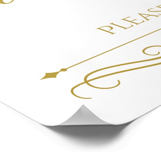 Weddenschap | Elegant Gold Swirl-kalligrafie Poster (Hoek)