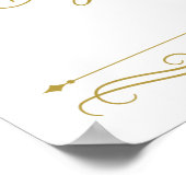 Weddenschap | Elegant Gold Swirl-kalligrafie Poster (Hoek)